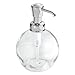 mDesign Round Glass Refillable Liquid Soap Dispenser Pump Bottle for Bathroom Vanity Countertop, Kitchen Sink - Holds Hand Soap, Dish Soap, Hand Sanitizer, Essential Oils - 2 Pack - Clear/Chrome
