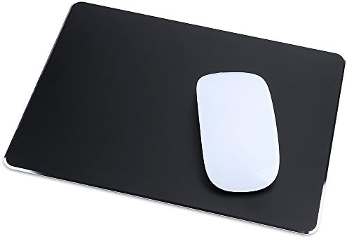 Gaming Mouse Pad Non-Slip Rubber Base &amp; Micro Sand Blasting Aluminium Surface for Fast and accurate control compatible with any DPI speed and any optical laser Mice Gamer or Desktop(Black)