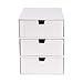 Bigso Box of Sweden Ingrid 3-Drawer Fiberboard Desk Organizer for Office Supplies and Accessories - Stackable Makeup Drawer Organizer - 6.3in x 9.9in x 8.1in - White