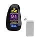 KINGEAR PLC1208 LED Indoor & Outdoor Wireless Weather Station Temperature Humidity Alarm Clock with RF Remote Sensor
