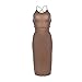 Blooming Jelly Women's Bandage Spaghetti Strap Bodycon Midi Dresses Party Club,Medium,Khaki