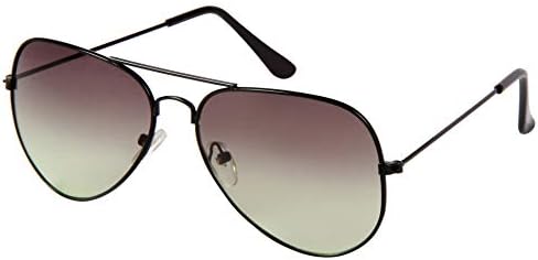 GANSTAUV Protected Black Unisex Aviator Sunglasses for Men Women (Gn-3002-Blk-Grn|58|Green)