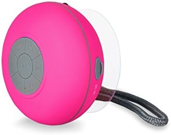 Wireless Shower Bluetooth Speaker With Suction Cup | Crystal Clear Sound, Built-In Mic &amp; Rechargeable Battery | Portable &amp; Waterproof Silicone Speakerphone &amp; Hanging Cord (Pink)
