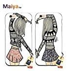 Best Friends Phone Cases BFF Phone Cases iPhone 6/6S,Beauty and Beast Heart Matching BFF Best Friends Besties Matching Couple Phone Case for Girls Boys TPU Case Rubber Black 2 Pcs