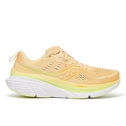 Saucony Women's Guide 18 Sneaker, Peach/Sunny, 7