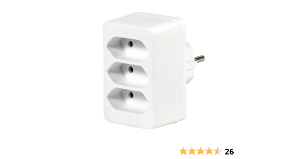 Vivanco - Adaptador de Enchufe Europeo A3 Color Blanco ...