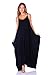 Simply Ravishing Rayon Span Maxi Boho Harem Spaghetti Strap Dress (Size: Small - 5X), 1X, Black