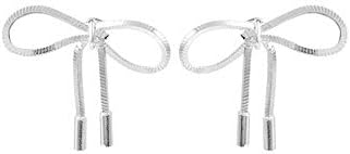 Yihoon Fine Jewelry 925 Sterling Silver Bow Stud Earring Butterfly Snake Chain Effect Shiny for Women Party Gift