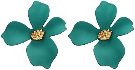 Selomore Flower Earrings for Women and Girls Set Ears Simple Chic Jewelry Alloy Earrings(Green,Free Size)