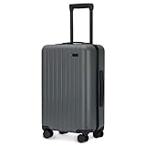 GoPenguin 20 Inch Hardside Carry On Luggage with Spinner Wheels, Travel Lightweight PC Hardshell Suitcase with TSA Lock Gray