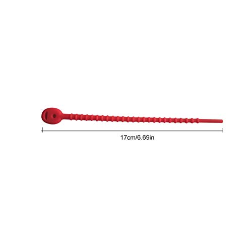UMIWE Reusable Cable Ties Straps Silicone Cord Ties Wrap Multi-use Twist Bag Ties,Food Saver Sealing Bag for Kitchen, Office,Travel