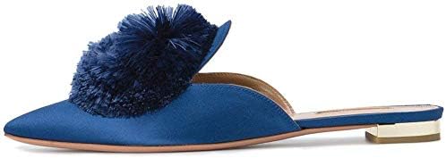 MAVIRS Mule Slides, Womens Backless Slip On Loafers Tassels Pointed Toe Slipper Shoes