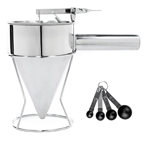 LEECHU Pancake Batter Dispenser Stainless Steel for Griddle, Funnel