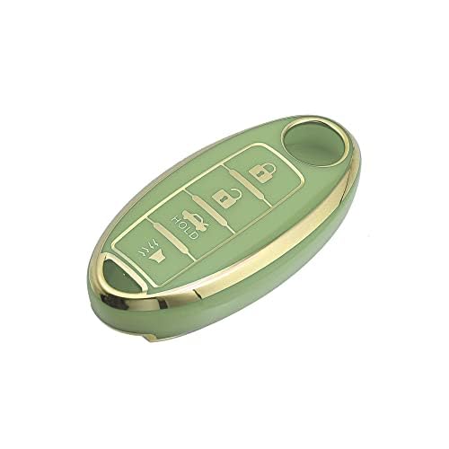 MACHSWON 4 Button Silicone Smart Key Fob Case Cover Key Fob Shell Protector Keyless Green for Infiniti QX80 2014
