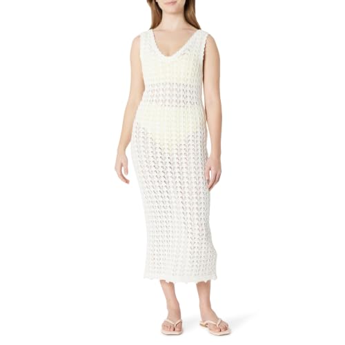 Amazon Essentials Women's Regular-Fit Crochet Cover-Up Dress, Cream, Small at Amazon