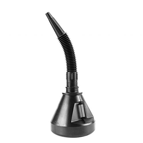 Car Fuel Funnel Can Spout for Oil Fuel Petrol Diesel Gasoline 2016 2 in 1 Black Plastic Funnel with Flexible Spout Extension Wide Mouth Mesh Screen Strainer