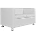Anself Modern Leather Love Seat Living Room 2-Seater Sofa White