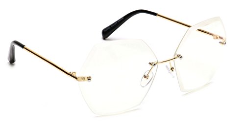 hexagonal rimless glasses
