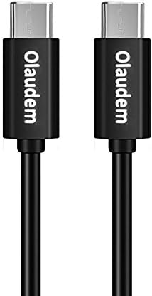 USB 2.0 Type C Cable, Olaudem 3.3ft USB-C to USB-C Cable 3A Fast Charging for Google Pixel/ Pixel XL, Nexus 5X/ 6P, Samsung Galaxy S8/ S8 Plus, Macbook ChromeBook and More, Black