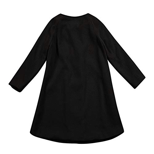 Charberry Kids Round Neck Long Sleeve Cloak Woolen Coat Winter Girls Baby Button Jacket Warm Clothes
