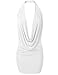 Luna Flower Women's Sexy Low Cut Halter Dress - Fitted Plunge Party Dress White Small (GDRW064)