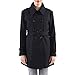 alpine swiss Keira Womens Black Wool Double Breasted Belted Trench Coat Small