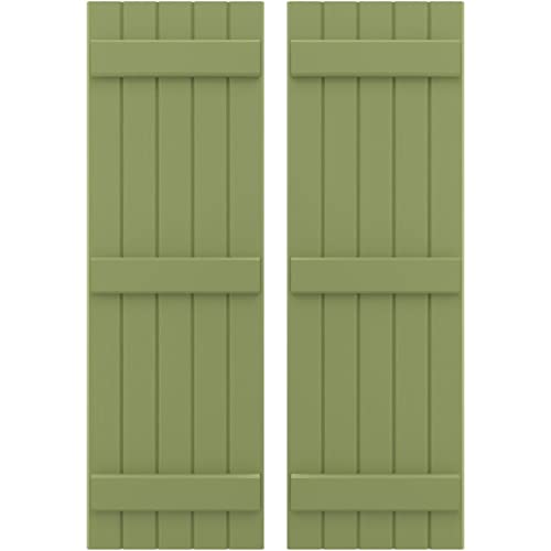 17 1/2"W x 35"H Americraft Five Board (3 Batten) Exterior Real Wood Joined Boar…
