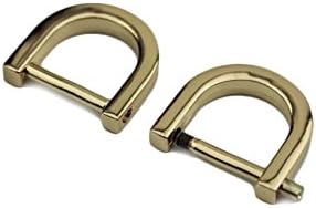D-Rings Screw In Shackle Horseshoe U Shape Buckle for DIY Bag Leather Craft Belt Clasps Purse Keychain Accessories 4 Pack (Gold, 20mm)