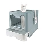 KITTYWOO Foldable Cat Litter Box with Lid, Jumbo