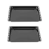 ICQN 2 geëmailleerde bakplaat 455 x 375 x 30 mm set | voor oven en fornuis | Geschikt voor Bosch, Siemens, Neff…