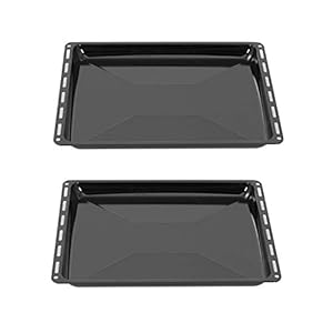ICQN 2 geëmailleerde bakplaat 455 x 375 x 30 mm set | voor oven en fornuis | Geschikt voor Bosch, Siemens, Neff…