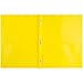 JAM PAPER Plastic Color POP Folders - 2 Pocket Durable Folders with Metal Prongs Fastener Clasps - Assorted Primary Colors - 6/Pack