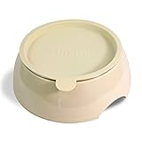 Martha Stewart Melamine Stainless Steel Pet Bowl Set with Lid, Ivory, 8.5 fl. oz.