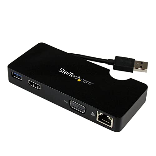 StarTech USB 3.0 Travel Mini Dock, HDMI or VGA, USB & GbE (USB3SMDOCKHV)