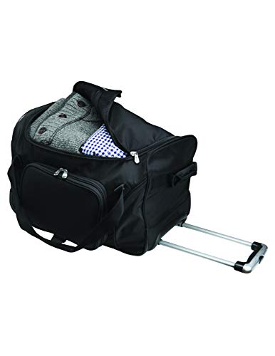 NFL Jacksonville Jaguars Wheeled Duffle Bag, 22 x 12 x 5.5, Black