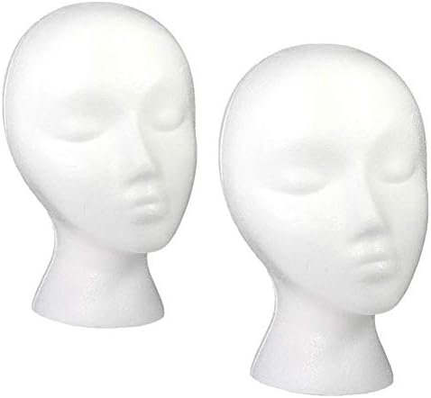 Styrofoam Mannequin Head with Female Face