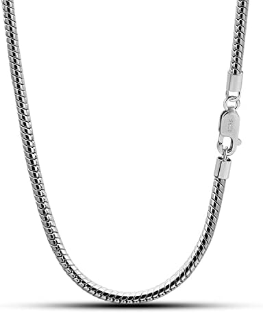 Dankadi Italy 925 Sterling Silver Snake Chain Necklace Men & Women