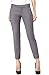 BodiLove Women's Junior Belted Twill Stretch Straight Leg Long Pants