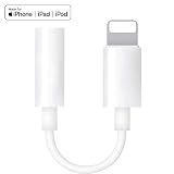Headphone Adapter for Phone XS/XS Max/XR/X 10 Phone 8/8 Plus, 3.5mm Female Audio Earphone Connector Headphones Splitter for Phone 7/7 Plus, Support Music Control & Calling Function & iOS 12 (White)