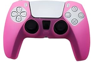 Goliton 2X Silicone Rubber Soft case Gel Skin Cover Compatible with Sony PlayStation 5 PS5 Controller (Pink)