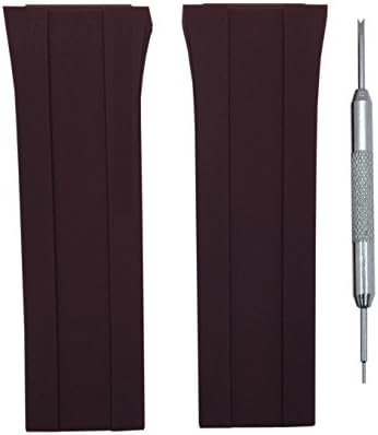 Brown Rubber Watch Band Strap 27mm For PRSH Design - Free Spring Bar Tool