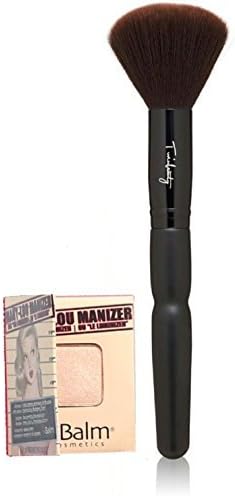 Twinbeauty Ultra Soft Pro Makeup Powder Brush w/ Mini Mary Lou Manizer Highlighter by Twinbeauty