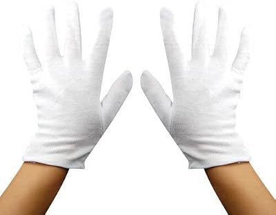 Accessotech 4 Pairs White Cotton Gloves Mens Womens Dermatological Eczema