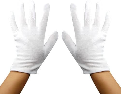Accessotech 4 Pairs White Cotton Gloves Mens Womens Dermatological Eczema