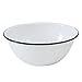 Crow Canyon Home Enamelware Cereal Bowl, 20 ounce, Vintage White/Black (Single)