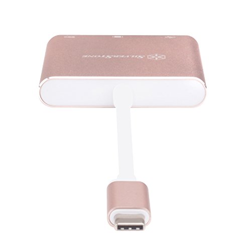 SilverStone Technology Usb Type-C Multi-purpose Hub with USB Type-A, USB Type-C, and HDMI, Pink (EP08P)