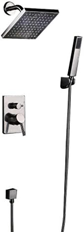 Contemporary Nickel Brushed Wall Mount 8 inch Square Shower Faucet Shower kits