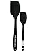 Silicone Spatula 2-piece Set,Heat-Resistant Spatulas,Non-stick Rubber Spatulas with Stainless Steel Core (Black with Darth Baker Logo)