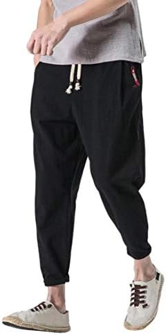 Pervobs Mens Pant, Clearance! Men's Casual Slim Fit Sports Loose Harem Pants Ankle-Length Linen Trousers Baggy Pants