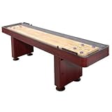 Shuffleboard Table 12 Ft Set Hardwood Block Surface Home Game - Dark Cherry
